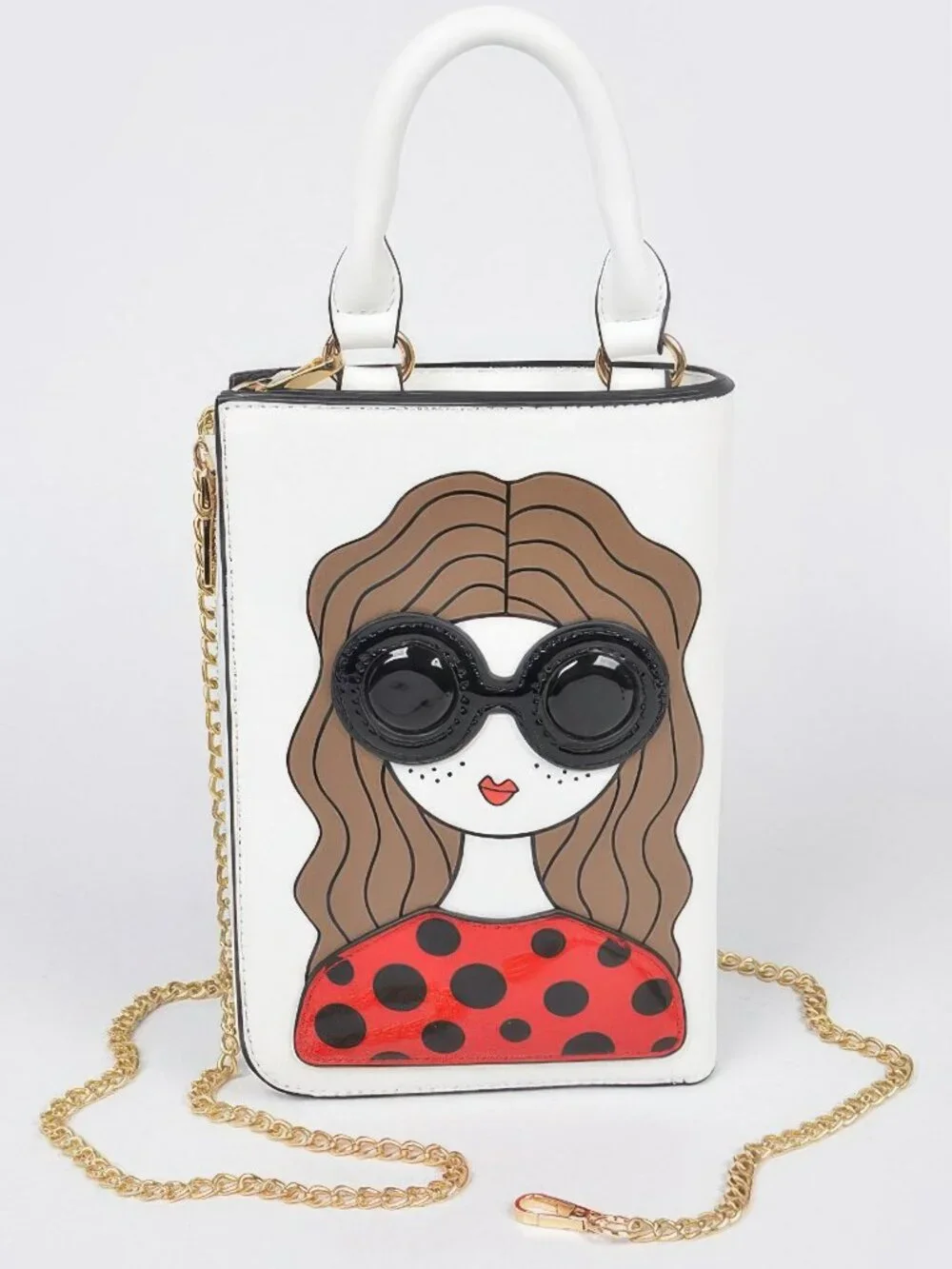 Character Printed Cross Chain Body Strap Bag